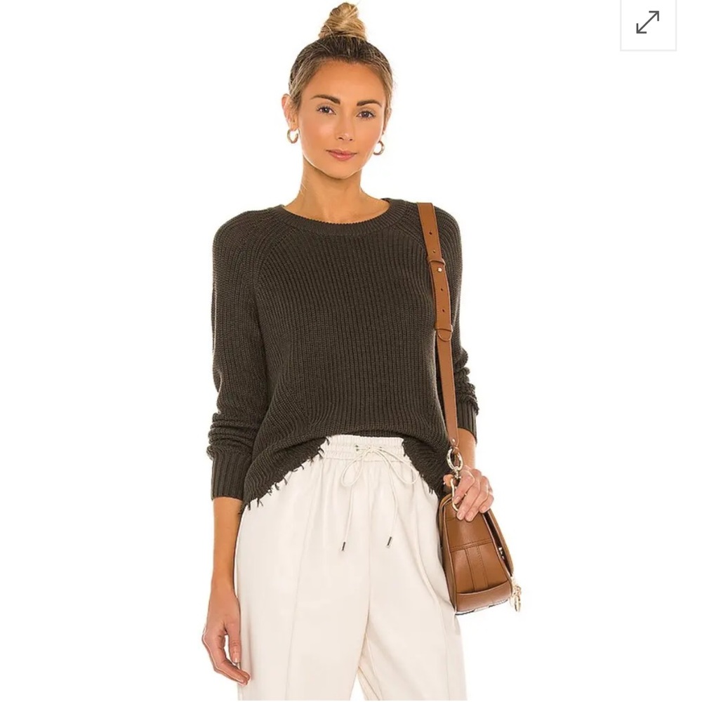 Autumn Cashmere Distressed Scallop Shaker Sweater